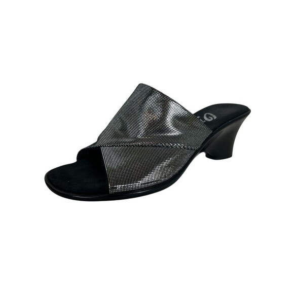 Onex Women's Slide Wedge Sandals  Size 7  Silver & Black  Going Out  Night Out - Picture 1 of 10